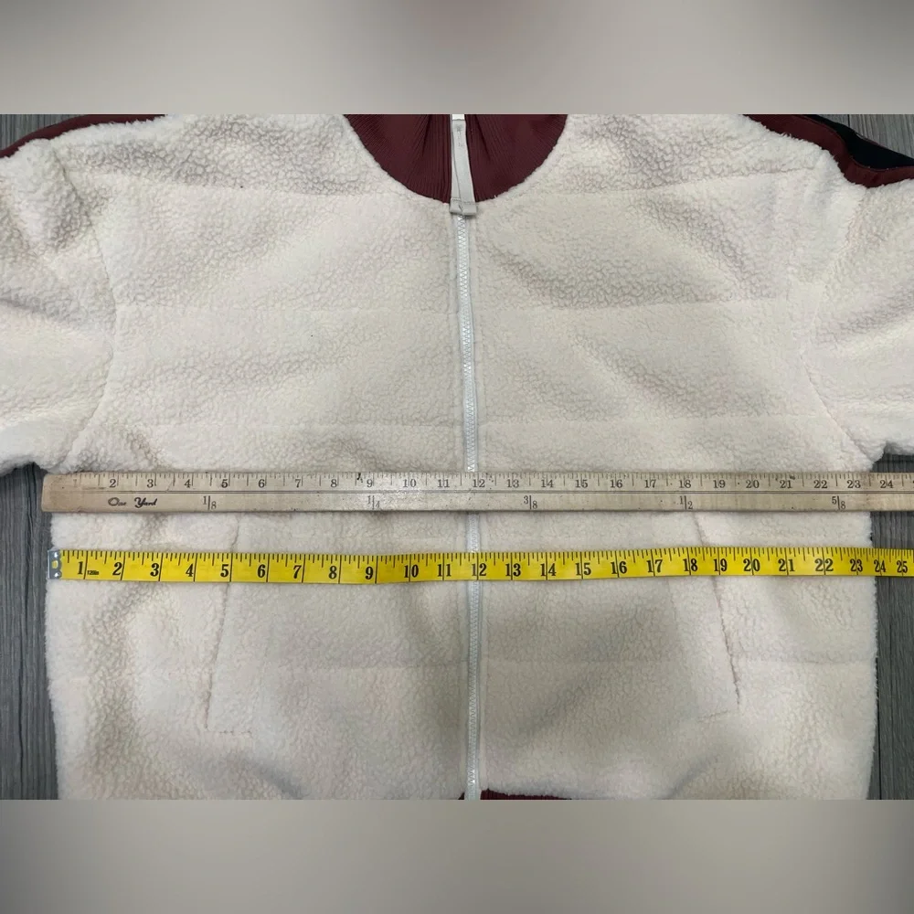 Free People FP Movement Fleecy Sherpa Scrunchy Pippa Jacket Cream Brown Medium‎ - Picture 7 of 12